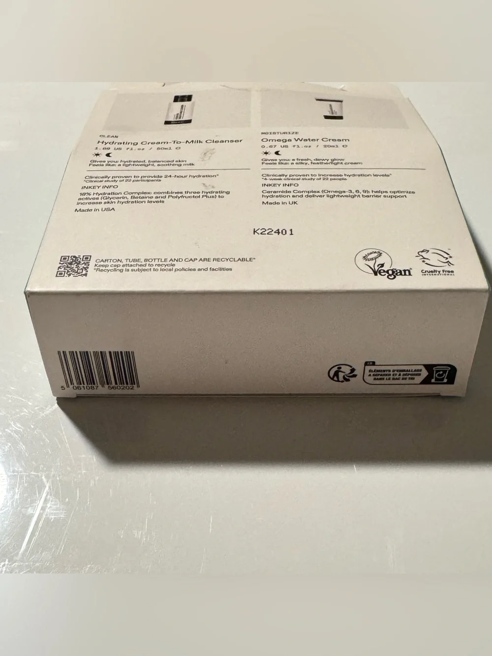 The Inkey List Hydration Skincare Set Minis Cleanser & Water Cream